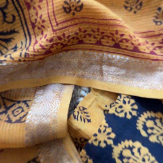 Maheshwari Black- Yellow Bagh Print Suit