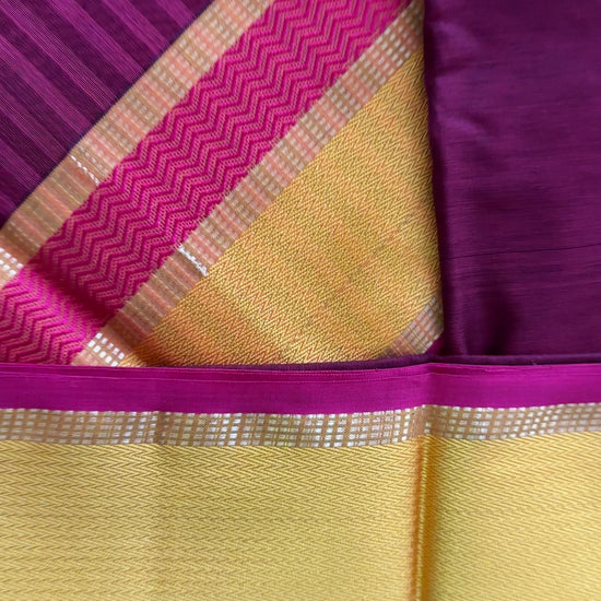 Maheshwari Wine Ganga Jamuna Rewa Border Saree GJD09