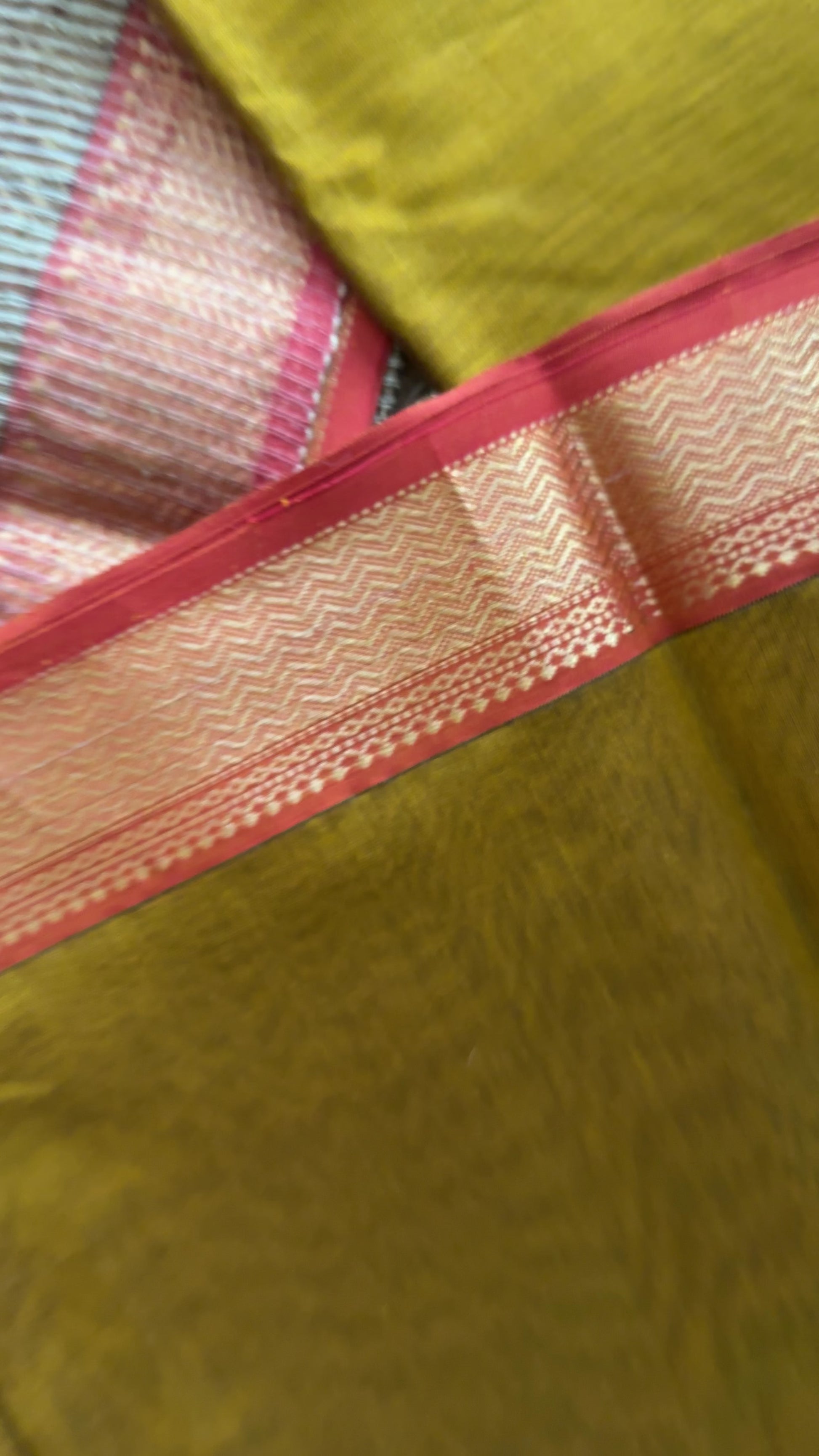 Maheshwari Mustard Yellow Gichha Pallu Saree GP07