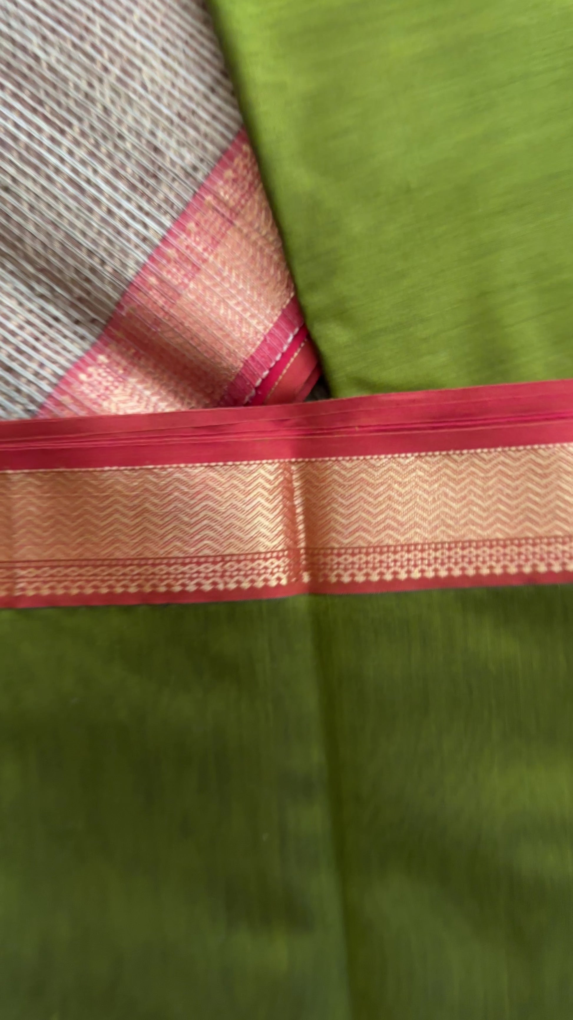 Maheshwari Mehandi Green Rewa Border Saree