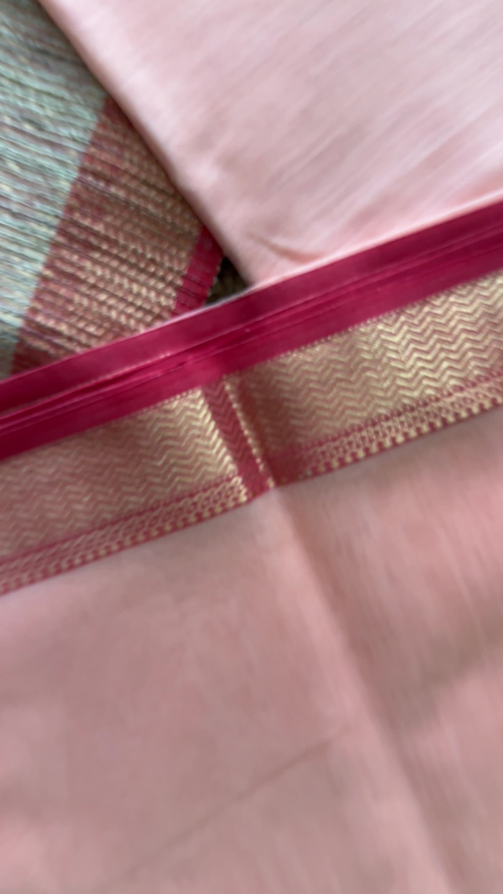 Maheshwari Peach Rewa Border Saree 