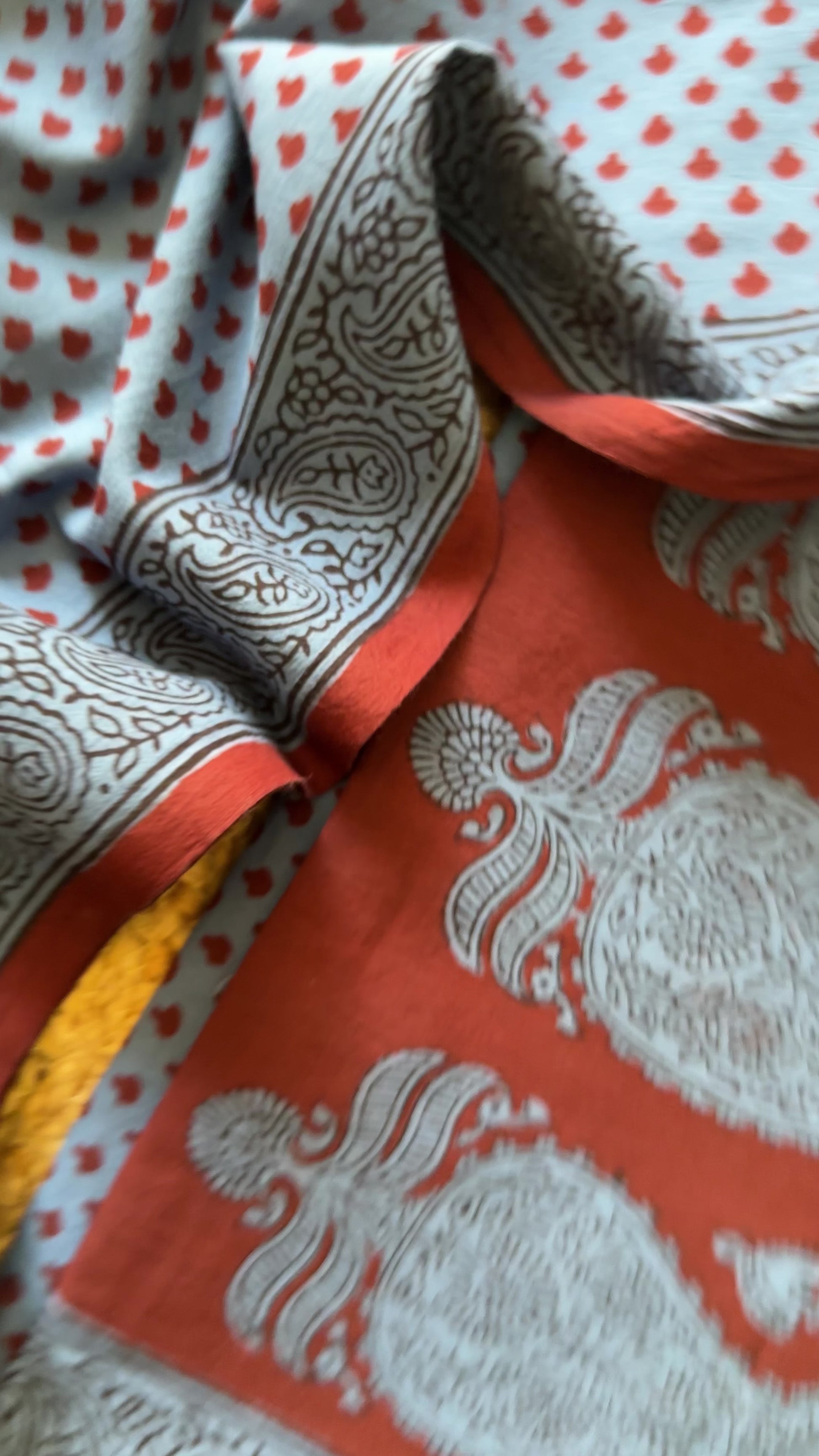 Blue-Maroon Bagh Print Cotton Suit with Aami Butta -BCSP16