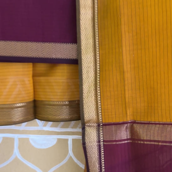 Maheshwari Mustard & Wine Motifs Top Dupatta Sets
