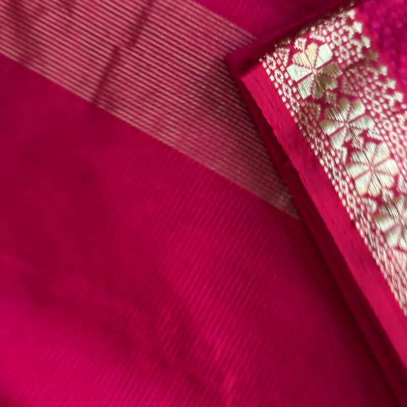 Maheshwari Kumkum Red Garbha Reshami Silk Sarees