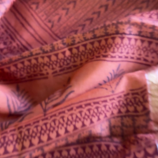 Maheshwari Tissue Rust Black Bagh Print Suit BT004