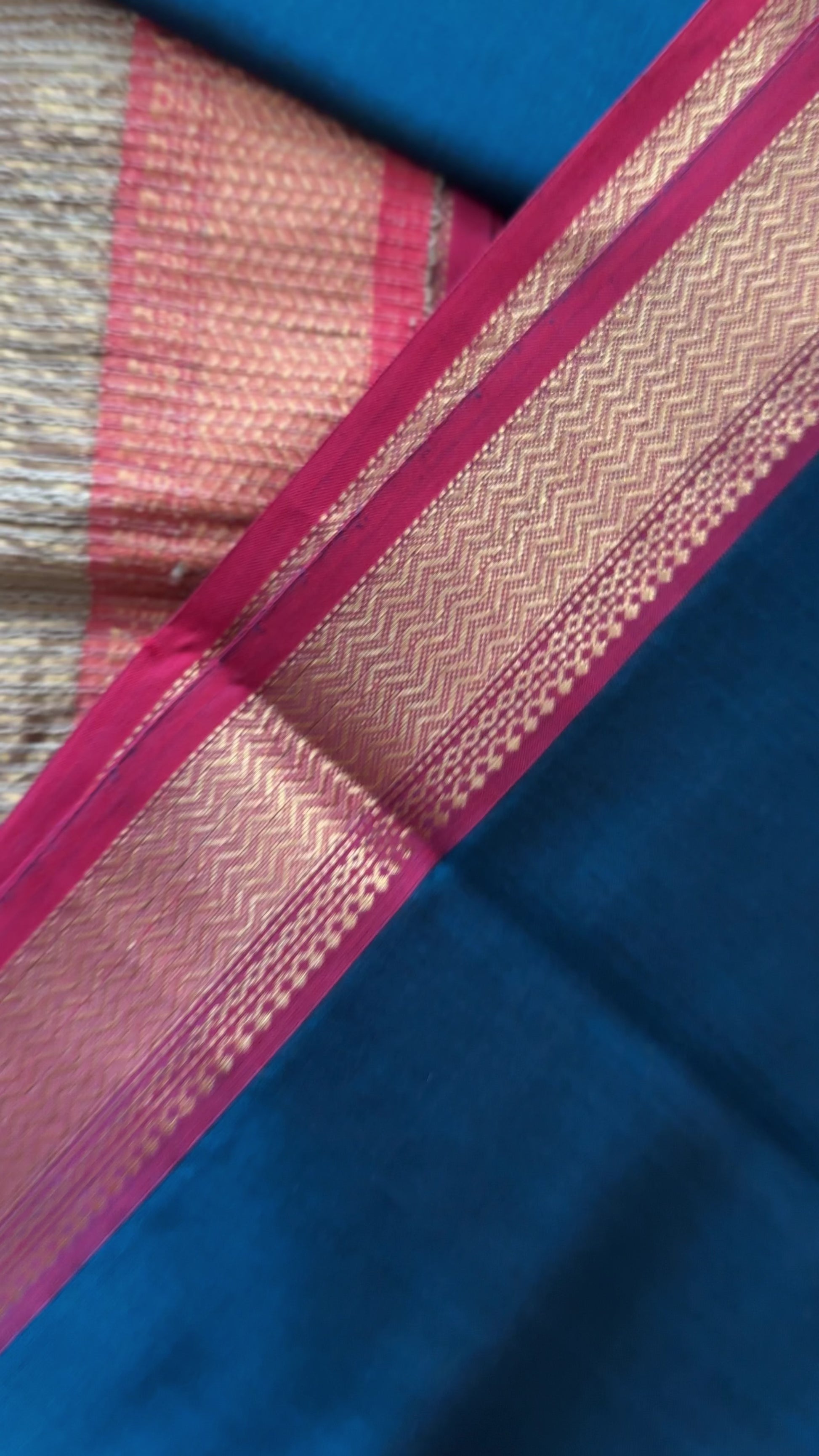 Maheshwari Rama Green Rewa Border Saree