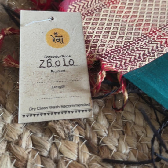 German Blue Dark Motifs ~ Maheshwari Saree