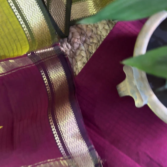 Maheshwari Mehandi & Maroon Motifs Top Dupatta Sets
