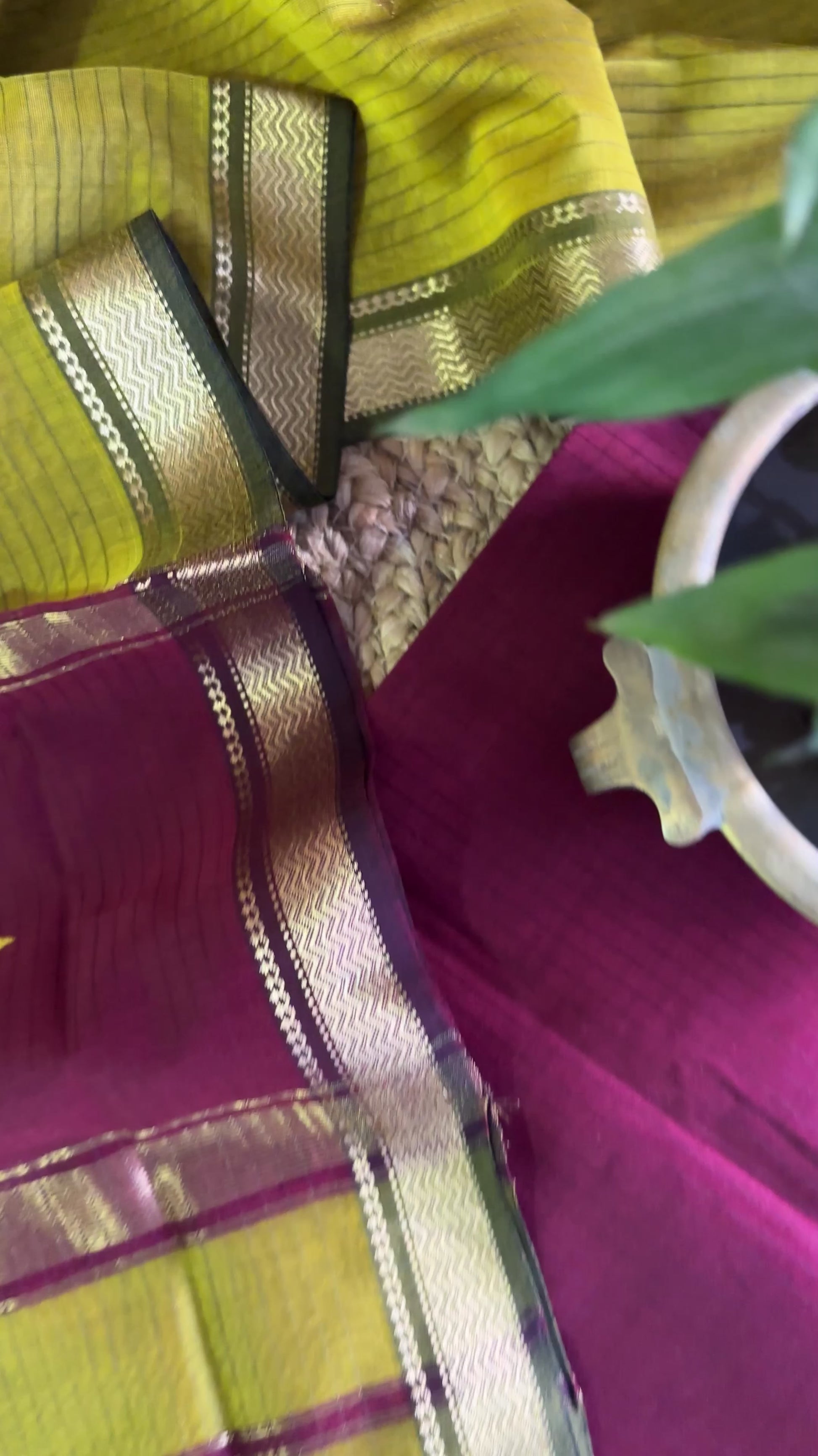 Maheshwari Mehandi & Maroon Motifs Top Dupatta Sets
