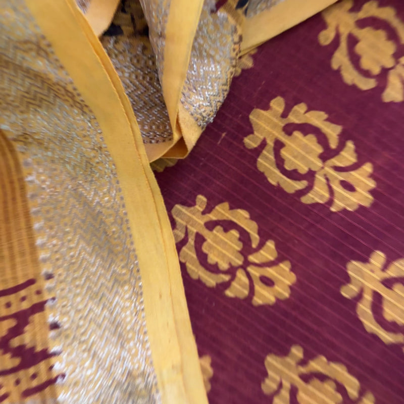 Maheshwari Red-Yellow Bagh Print Suit