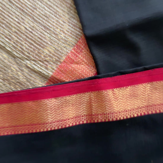 Maheshwari Black Gichha Pallu Saree GP03