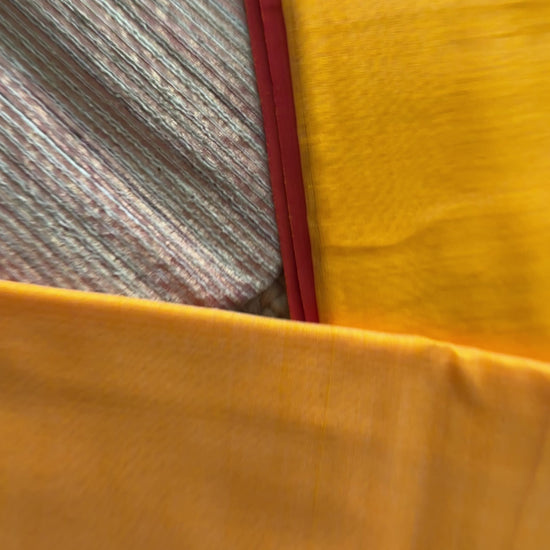 Maheshwari Yellow Rewa Border Saree 