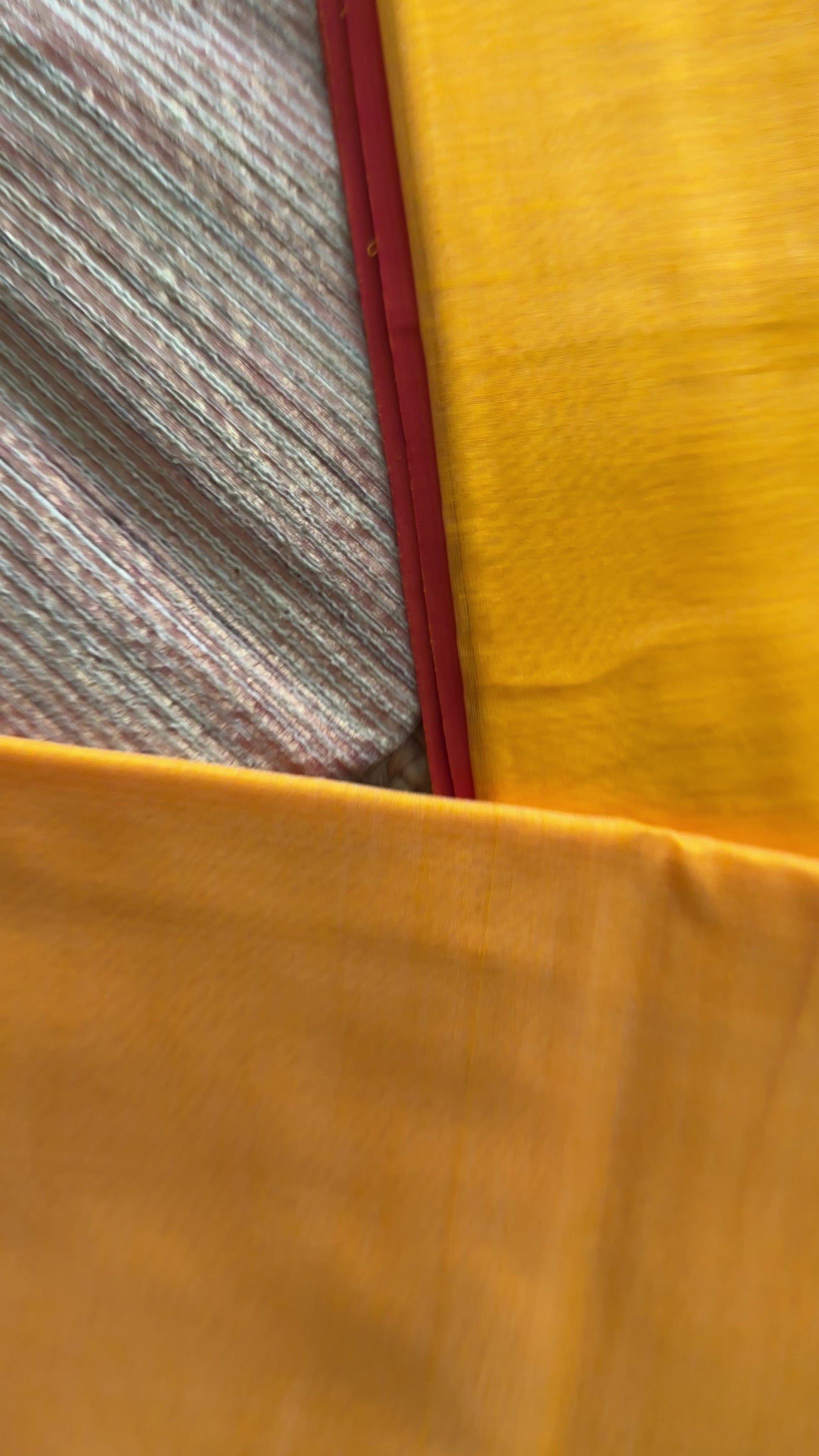 Maheshwari Yellow Rewa Border Saree 